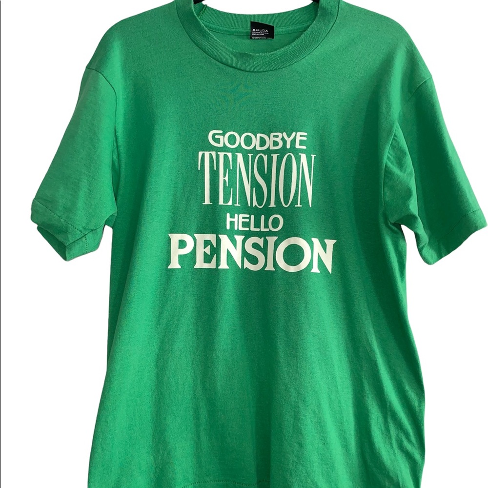 Screen stars vintage green humor retirement T-shirt single stitch